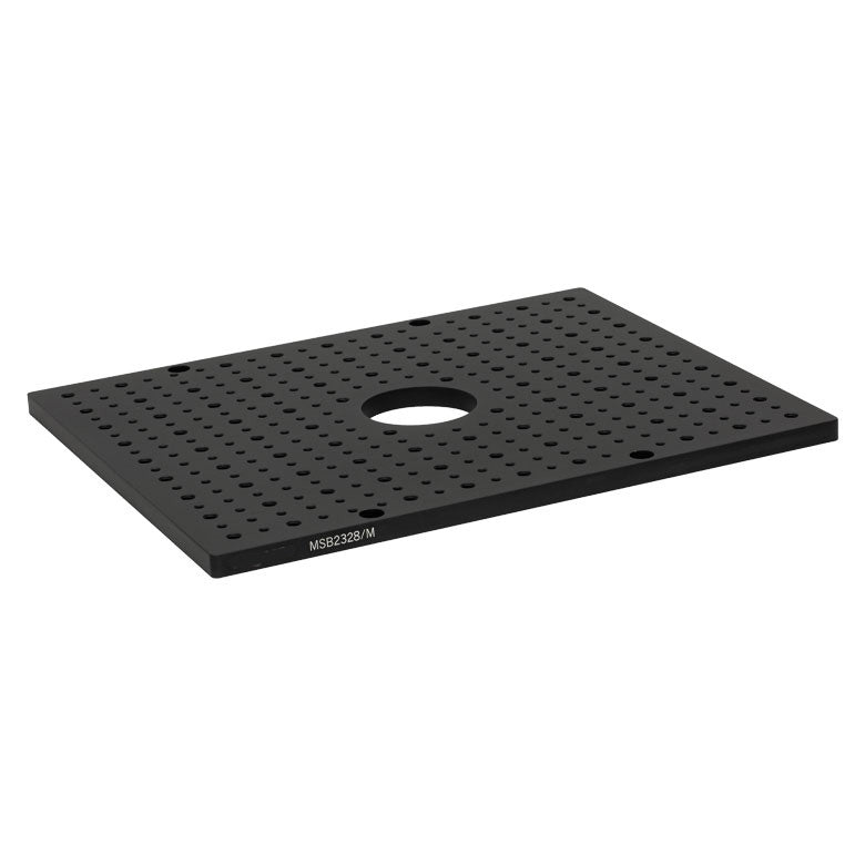 TH-MSB2328 - Aluminum Breadboard for LCC7201B, 230 mm x 280 mm x 9.5 mm, Ø50 mm Access Hole, 8-32 and 1/4"-20 Taps