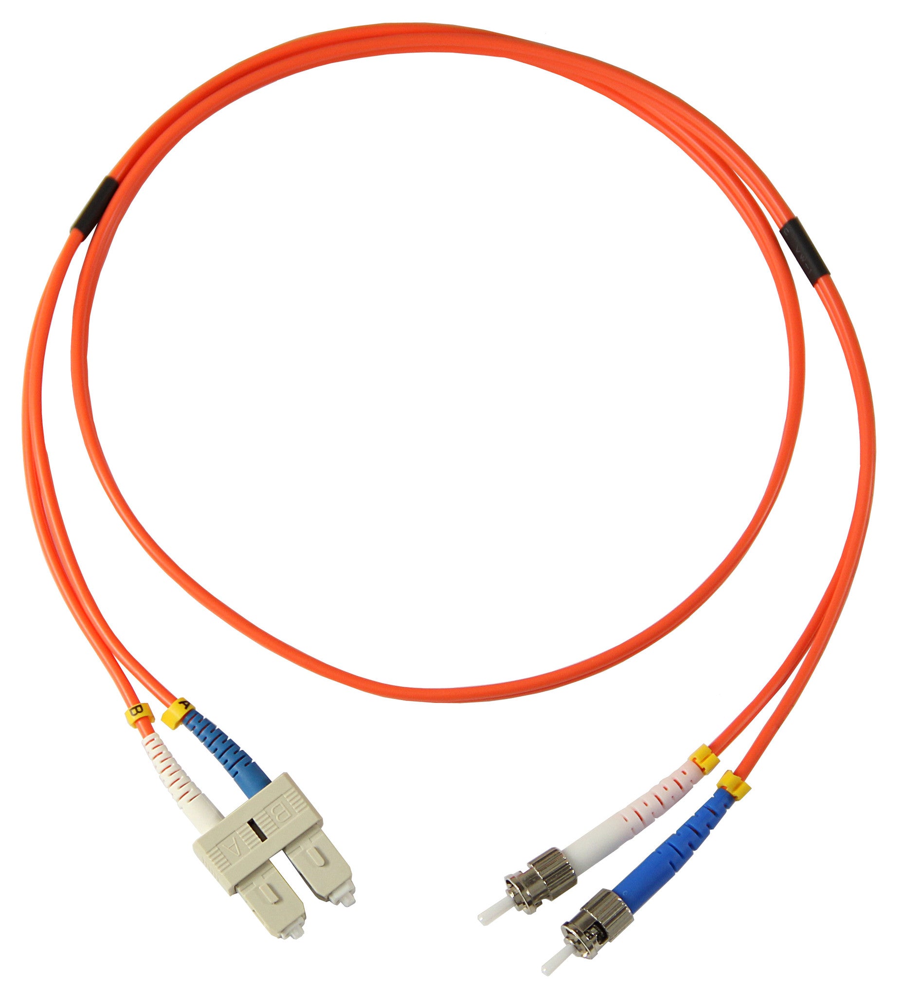 Fiber Optic Patch Cable, ST PC to SC PC, 3mm Duplex, Multimode | Plus ...