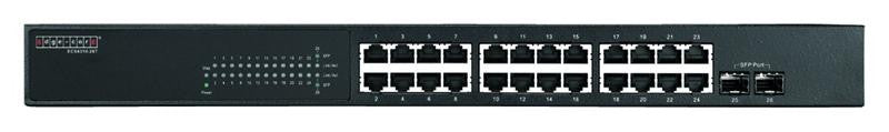 Gigabit Ethernet 24+2 SFP ports, L2 web-smart managed switch, rack 19"