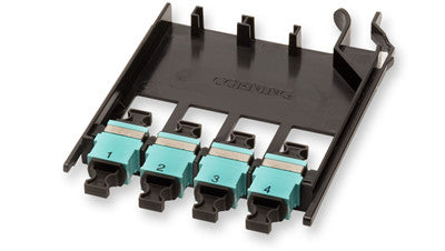 Four 12-fiber MTP Connector Panel, aqua adapter for Pretium 300 or 500 solutions
