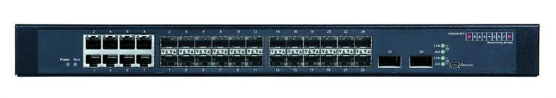 Full Gigabit Ethernet 16SFP + 8 SFP/copper combo ports, Layer 3 managed switch, rack 19"