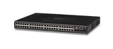 Full Gigabit Ethernet 44+4 SFP combo ports and 2 10G uplink slots Layer 3 switch, rack 19"