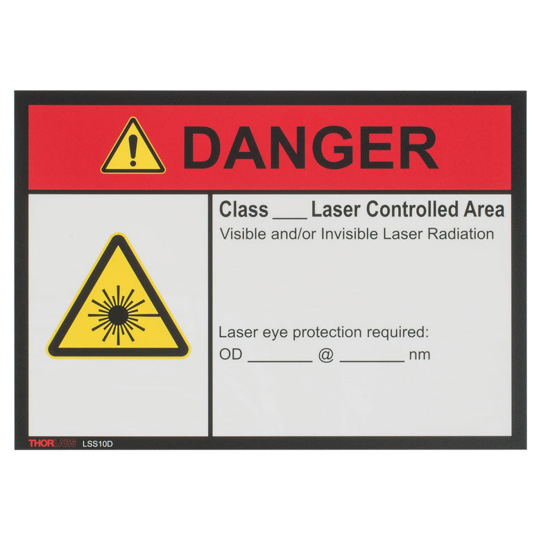 TH-LSS10D - Danger Laser Safety Sign, 10" x 14"