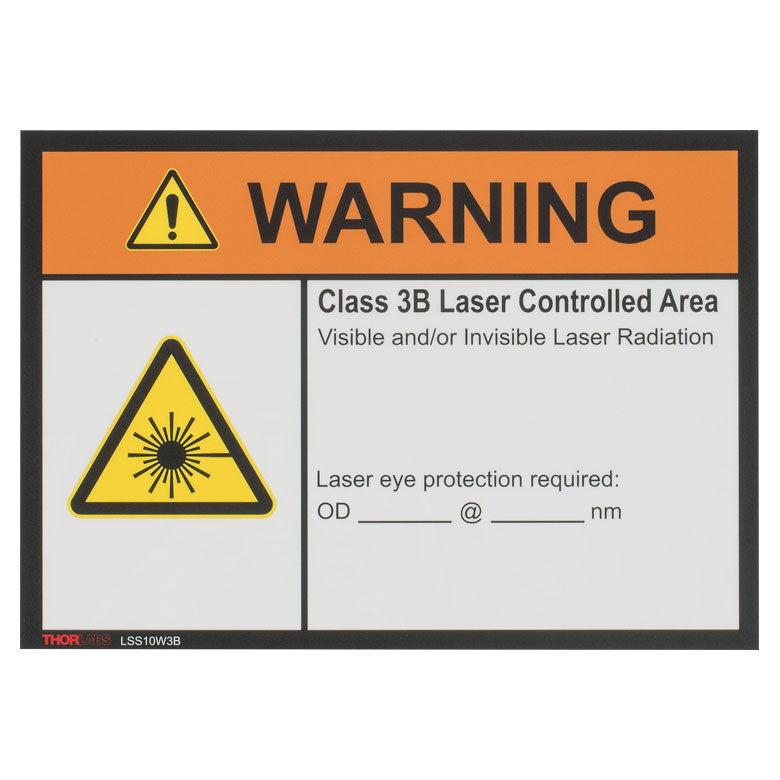 TH-LSS10W3B - Class 3B Warning Laser Safety Sign, 10" x 14"
