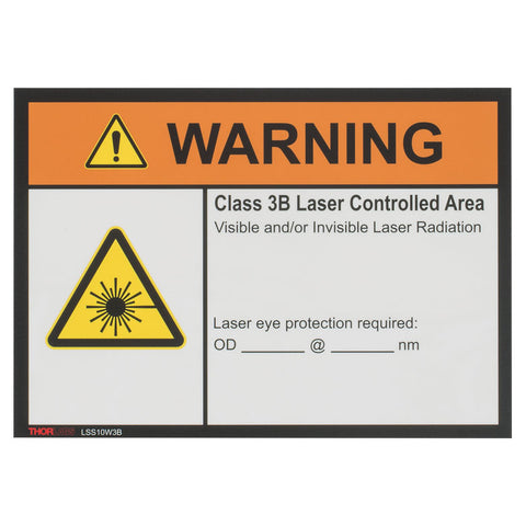 TH-LSS10W3B - Class 3B Warning Laser Safety Sign, 10" x 14"