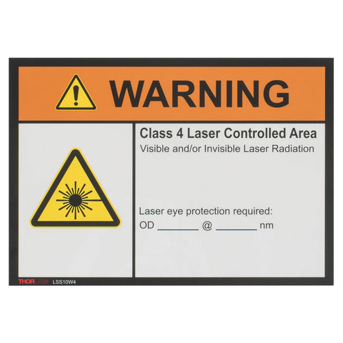 TH-LSS10W4 - Class 4 Warning Laser Safety Sign, 10" x 14"