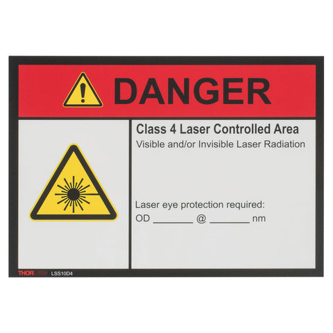 TH-LSS10D4 - Class 4 Danger Laser Safety Sign, 10