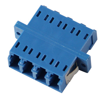 Quad Single Mode LC Mating Sleeve, Beige Color, Duplex SC Footprint, Snap & Screw Mount