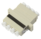 10Gig Quad Multimode LC Mating Sleeve, Beige Color, Duplex SC Footprint, Snap & Screw Mount