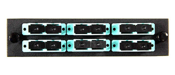 SC Duplex 6 pack( Multimode - 10 Gig Loaded ) Black Adapters