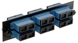 6 Pack Duplex SC (12 port) Adapter Panel (Single Mode - Loaded - Blue Adapters)