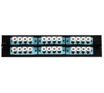 LC Quad 6 Pack (10Gig) Aqua Adapters 24 Fibers Beige adapter plate