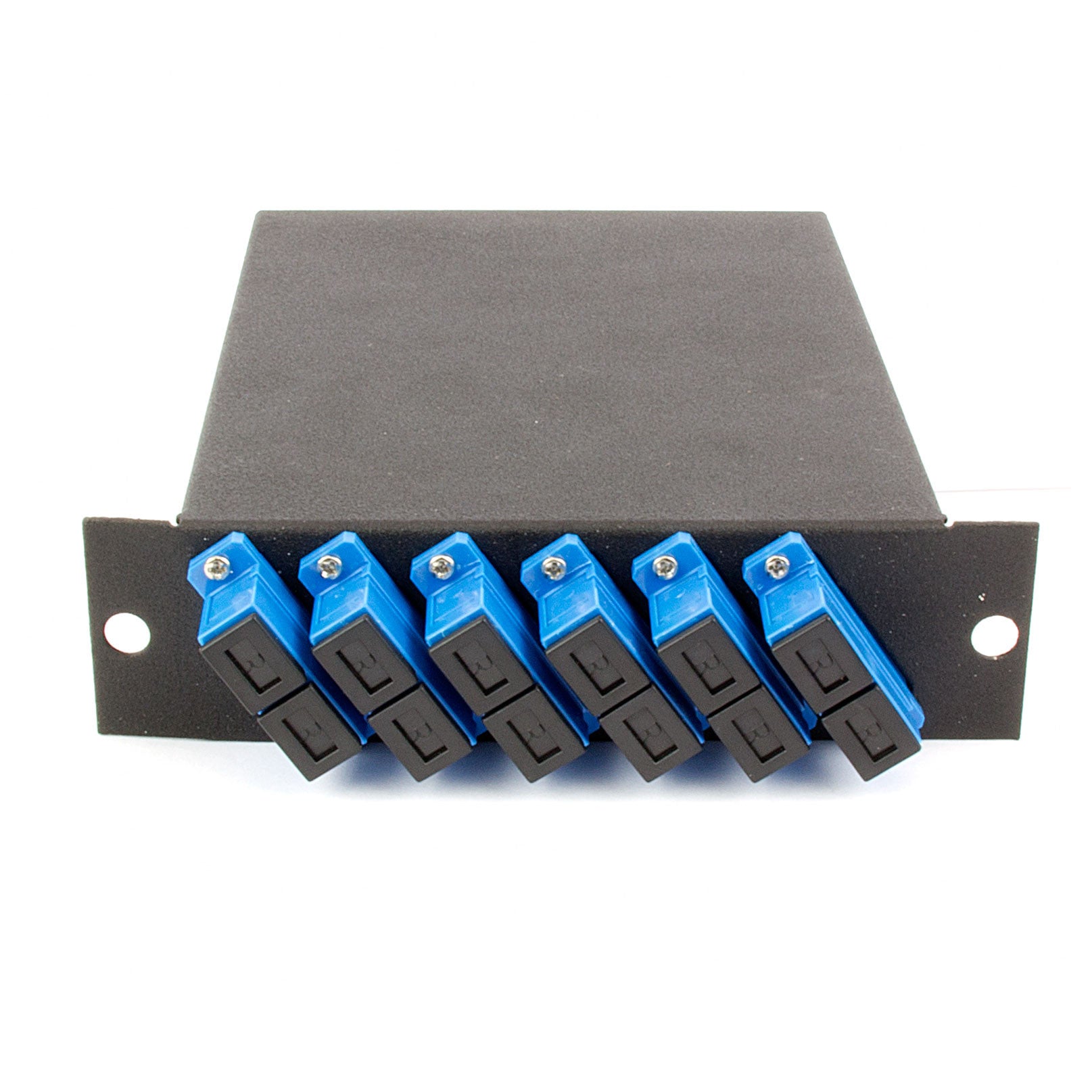 12-fiber MTP Cassette, 9/125?æm Single Mode Fiber, 1 rear MTP/female Port, 6 SC Duplex Ports Front - FOSCO (Fiber Optics For Sale Co.) - 3