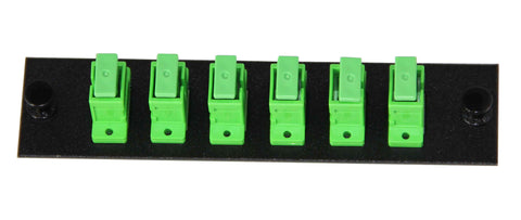 6 Pack SC/APC Adapter Panel (Single Mode - Loaded - Green Adapters ...