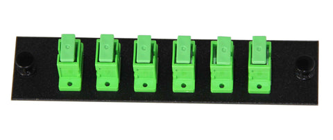 6 Pack SC/APC Adapter Panel (Single Mode - Loaded - Green Adapters)