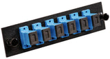 6 Pack SC Adapter Panel (Single Mode Loaded Blue Adapters)