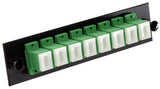 8 Pack SC/APC Adapter Panel (Single Mode - Loaded - Green Adapters)