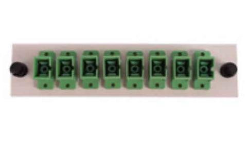 SC 8 Pack (APC Singlemode - Loaded) Green Adapters, Beige Color