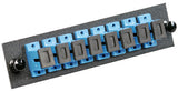 8 Pack SC Adapter Panel (Single Mode - Loaded - Blue Adapters)