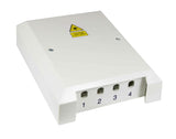 4-Port Wall Mount Box for ST, FC, SMA or D4 - Adapters not included