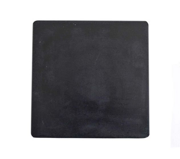 6" x 6" Square Sheet Rubber Polishing Pad - 90 Durometer Hardness - Black Color