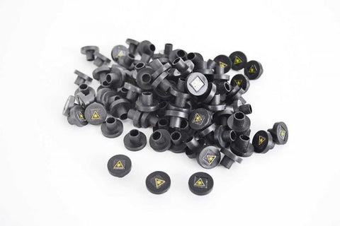 Dust Cap Mating Sleeve Adapter FC with Warning Label Black Round Head - 100 Pack