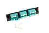 LC Quad 6 Pack(Aqua) 10 Gig 24 Fiber Adapter Plate Black