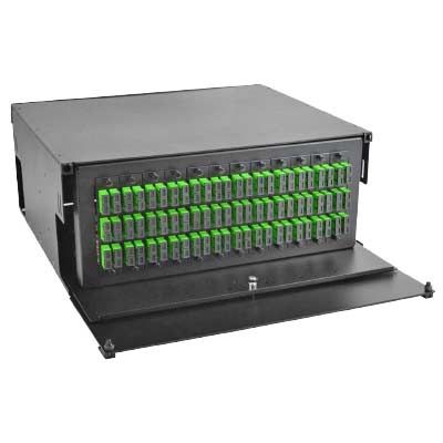 Rack Mount Enclosure 4RU Loaded with 12 Duplex LC/APC Plates Pigtails ...