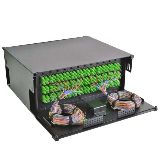 4RU Rack Mount Enclosure 12 SC/APC Plates, Splice Trays & Pigtails - B ...