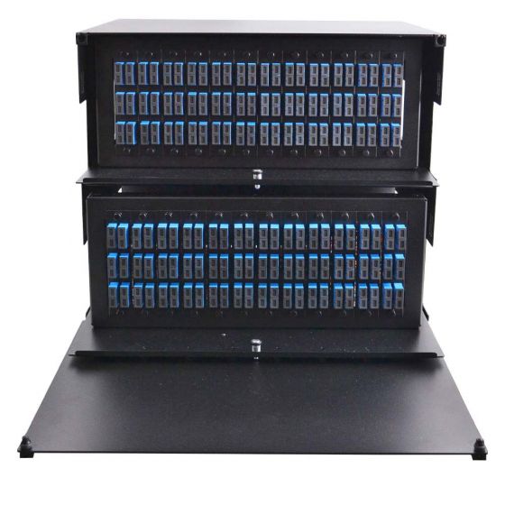 8RU Rack Mount Enclosure loaded w/24 Duplex SC/UPC Plate, Pigtails