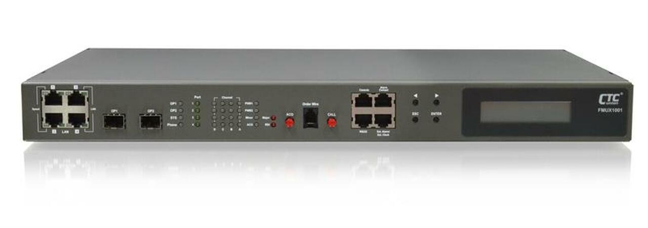 Modular E1, T1, POTS, Serial and Gigabit Ethernet Fiber Multiplexer with Redundant Power Slots