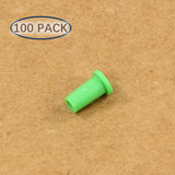 Plastic Universal Dust Cap for 1.25mm Ferrules. Fits LC, MU. 100 pcs/pack, Green Color