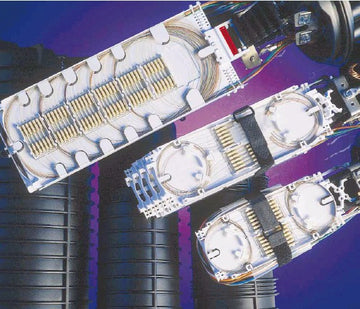 Tyco "A" Closure, 4 round ports, holds up to 48 splices (8" W x 19.5" L)