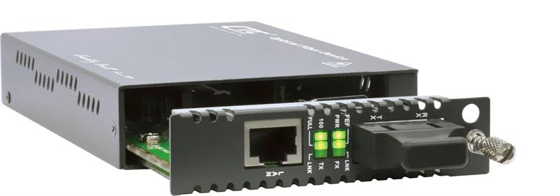 FRM220-10-100I-SC120 Fast Ethernet to SC singlemode managed fiber media converter, long-haul 120km