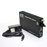 FRM220-10-100i-SC40A Fast Ethernet WDM BiDi single strand singlemode managed fiber media converter, 40Km A type