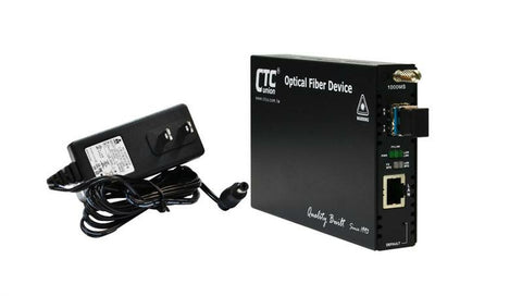 FRM220-1000MS-SM10 Gigabit Ethernet 1000Base-LX singlemode fiber media converter 1310nm LC 20Km, managed