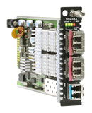 10G rate three slot (SFP+ & XFP) managed converter (transponder) w/ optical protection channel and tunable XFP support. No casing - card only.