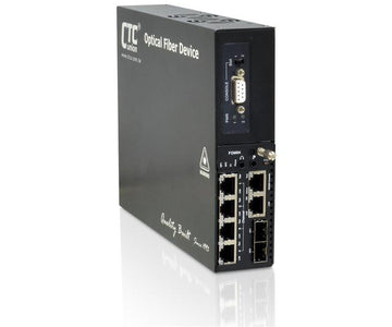FRM220-FOM04-AD - 4E1/ T1 with full Fast Ethernet and redundant SFP optic link Fiber Optic Multiplexer - AC and DC powered