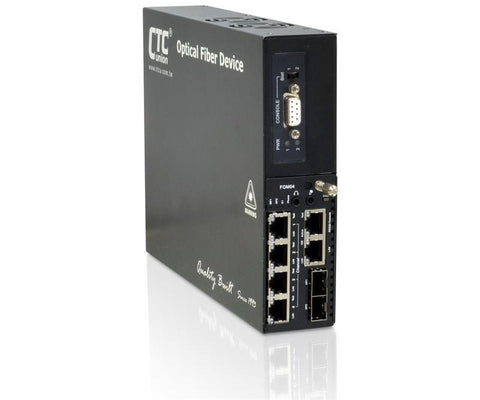 FRM220-FOM04-AD - 4E1/ T1 with full Fast Ethernet and redundant SFP optic link Fiber Optic Multiplexer - AC and DC powered