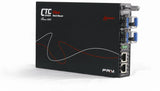 Dual channel Fast Ethernet 10/100BaseTx to SFP fiber media converter w/ web based management support