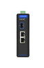 HC-102-SFP - 2x RJ45 +1x SFP ports Fast Ethernet Industrial fiber switch, DIN rail mount, -40 to +75 Celsius