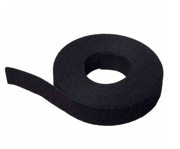 Hook & Loop Cable Tie, 15' roll, Miniature cross section, Black – Fosco  Connect