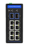 HSW-802GS - 8x RJ45 +2x Gigabit SFP ports Fast Ethernet Industrial fiber switch, DIN rail mount, -40 to +75 Celsius