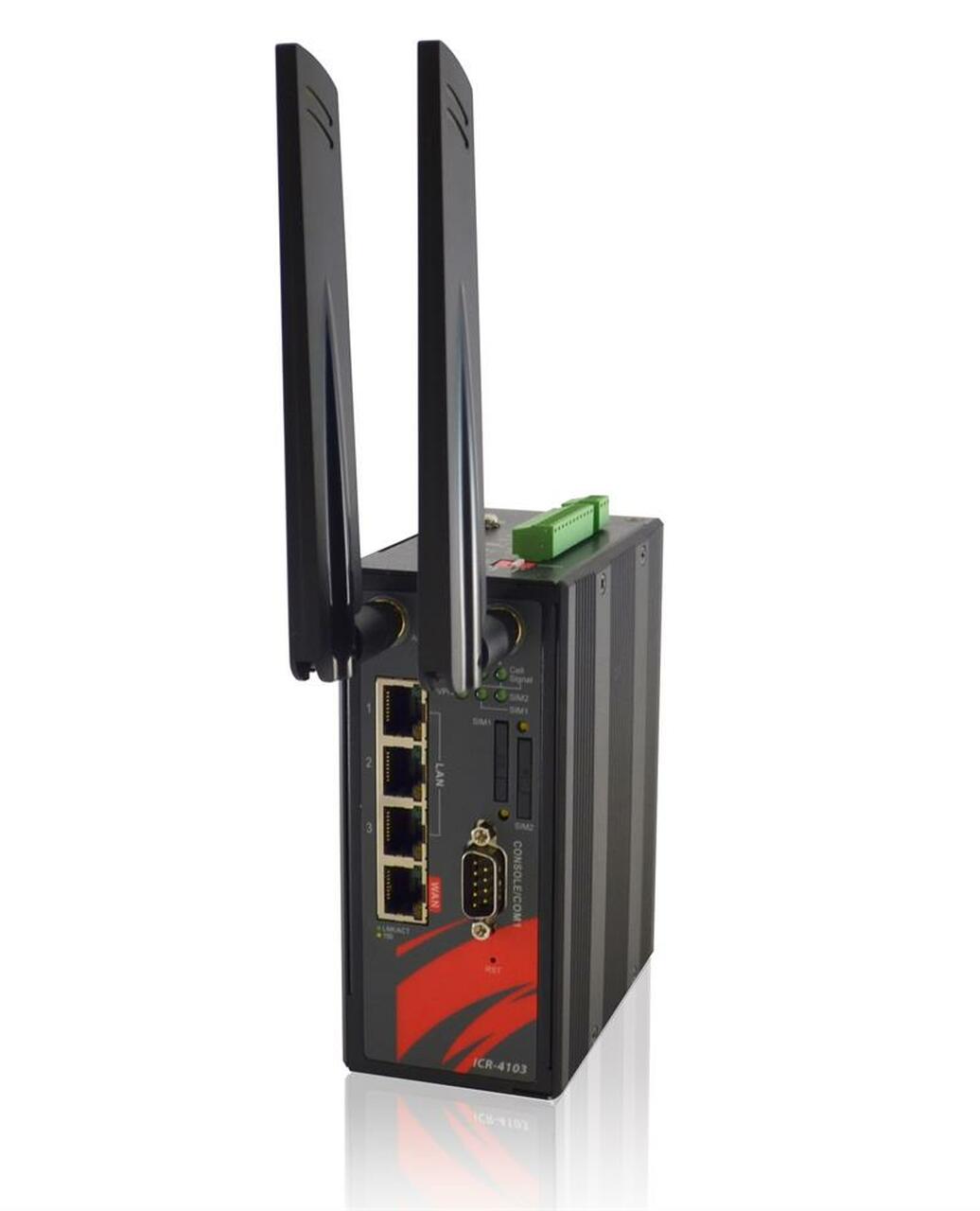 ICR-4103-A - Ethernet Industrial LTE/4G router, DIN rail mount, harden ...