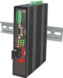 RS-232, RS-485, RS-422 over multi-mode fiber industrial media converter, 2Km, 2.5kV isolation, 0-60
