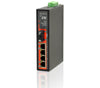 IFS-401F-E-SC030 - 4+1 port Fast Ethernet Industrial singlemode fiber switch, DIN rail mount, -40 to +75 Celsius