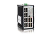 IGS-1608SM-SE-E - 16 copper + 8 SFP port SNMP/web-managed Industrial switch with Sync-E, DIN rail mount, extreme temp