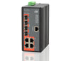 IGS-404SM-E - 4 copper + 4 SFP port SNMP/web-managed Gigabit Ethernet Industrial switch, DIN rail mount, extended temp -40 to +75C