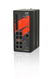 IGS-804SM-SE-E - 8 copper + 4 SFP port SNMP/web-managed Industrial switch with Sync-E, DIN rail mount, extreme temp