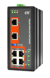 IGS-600-4PHE24 - 6 ports Gigabit Ethernet Industrial switch with 4 PoE 30W ports, DIN, extended temp range